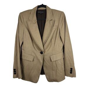 Lafayette 148 Blazer Business Career‎ Jacket One Button Tan Size 4